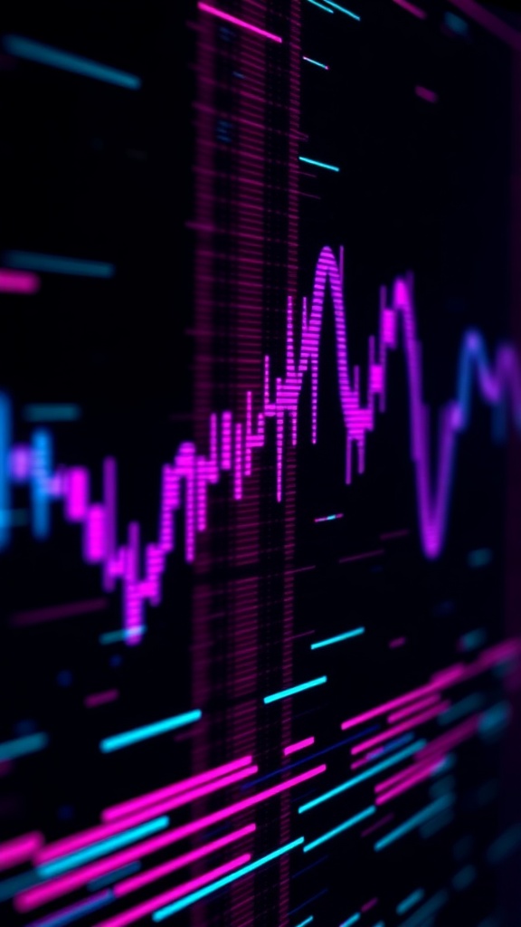 Digital waveform with cyan and magenta interference